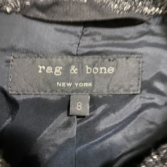 Rag & Bone Charcoal Gray Tweed Moto Style Jacket Size 8 - Picture 4 of 10